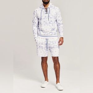 SEROYA Unisex Foster Bandana Printed Purple Hoodie NEW Men’s Small